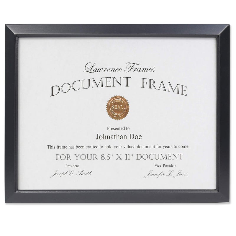 Lawrence Frames 8.5x11 Black Wood Certificate Estero Picture Frame - Image 1
